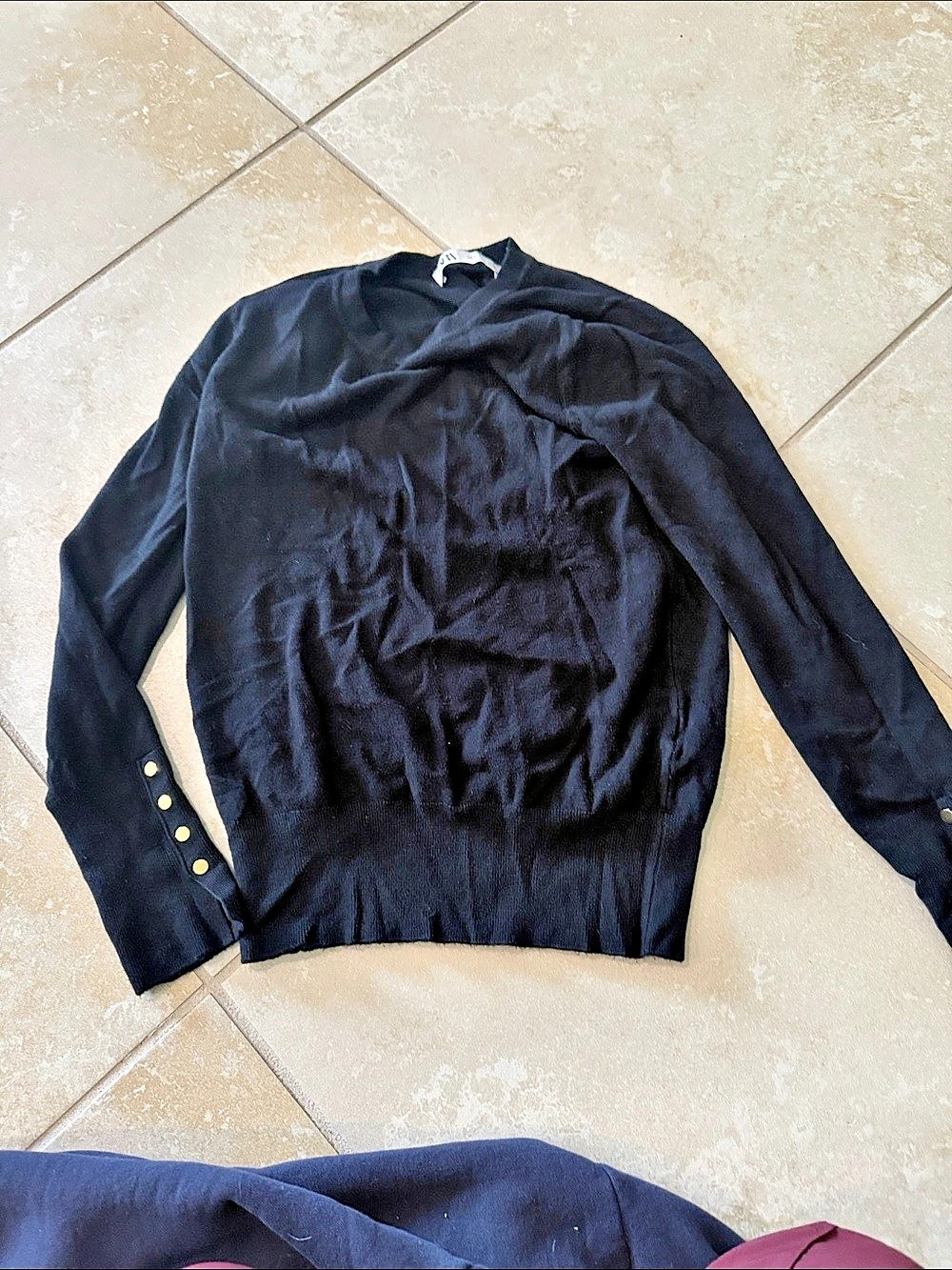 Zara Black Long Sleeve Top